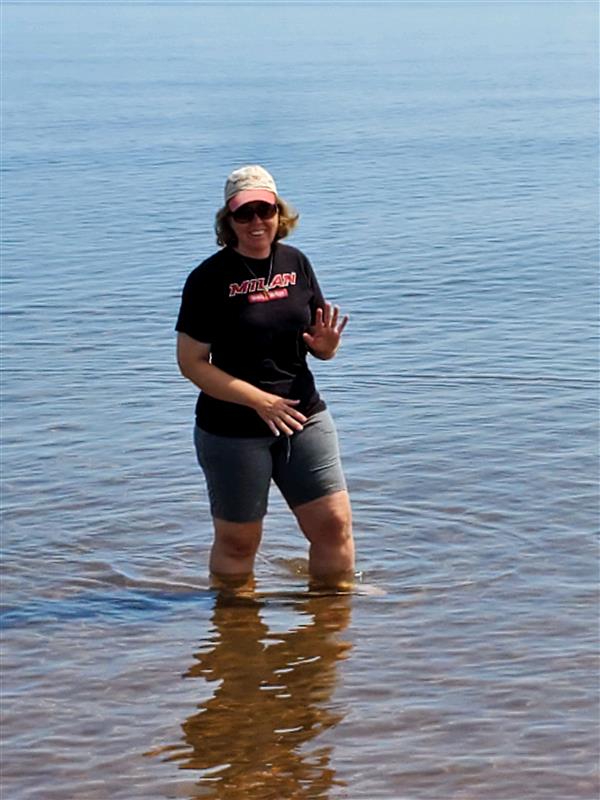 Ms. Kuenzel in Lake Superior